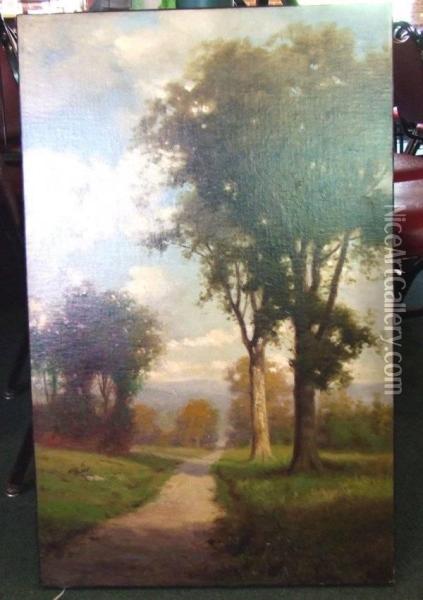Forest Road Oil Painting - Robert Atkinson