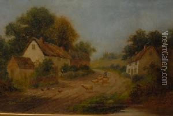 Sheep Lane, Nottingham Oil Painting - Charles L. Shaw