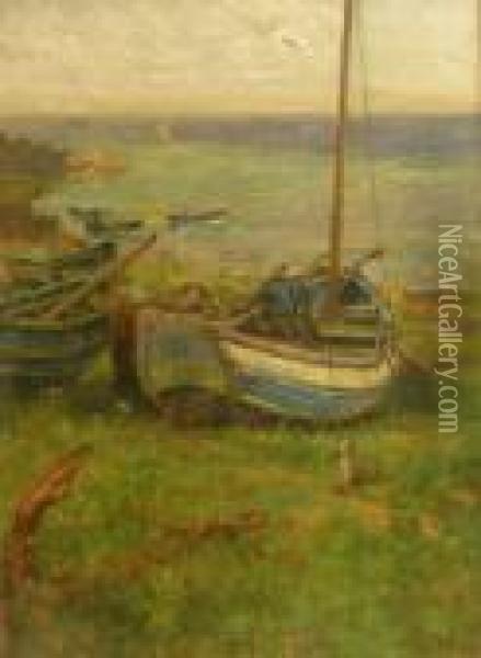 Fishing Cobble 'surprise' Oil Painting - John William Gilroy