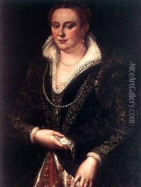 Portrait of Bianca Cappello Oil Painting - Girolamo Del Crocifissaio (see Macchietti)