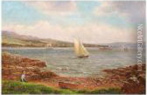 Kames Bay, Rothesay Oil Painting - Albert Dunnington