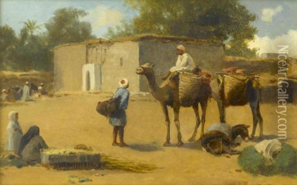 Environs Of Cairo Oil Painting - David Bates
