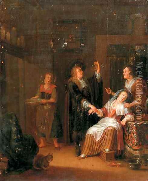The doctor's visit Oil Painting - Adriaen The Elder Verdoel