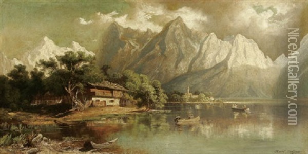 A Tyrolean Landscape Oil Painting - Karl Heffner