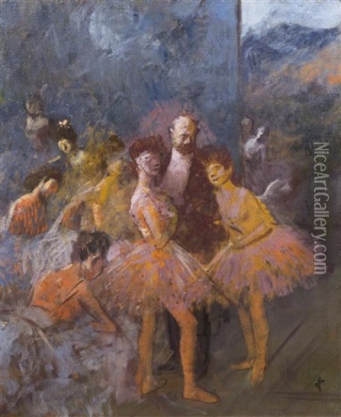 Le Foyer A L'opera Oil Painting - Jean-Louis Forain