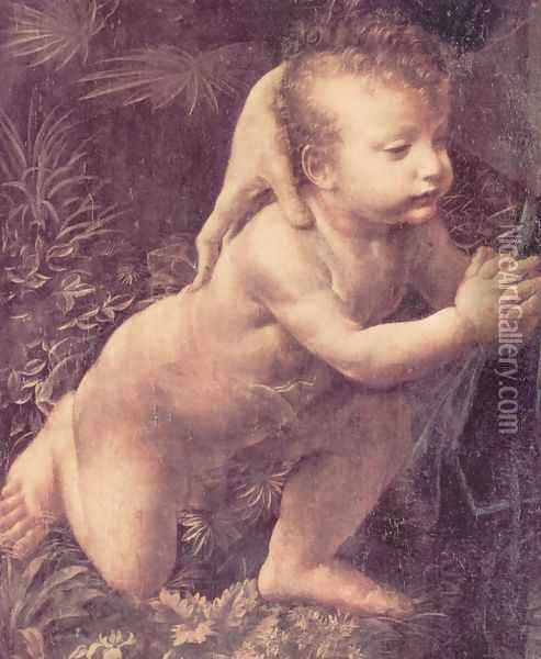 Madonna with the Yarnwinder (detail) Oil Painting - Leonardo Da Vinci