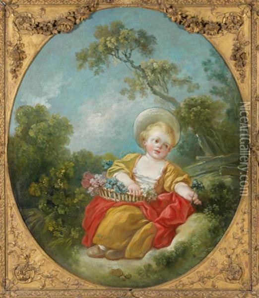 La Petite Jardiniere Oil Painting - Jean-Honore Fragonard