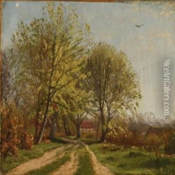 Summer Day On Aroad Oil Painting - Godfred B.W. Christensen