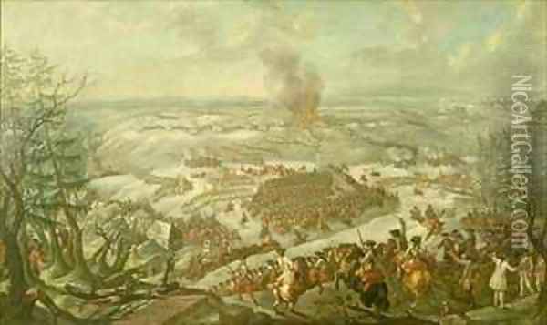 The Battle of Maxen Oil Painting - Franz Paul Findenigg