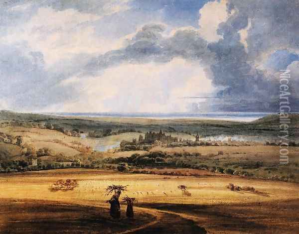 Alnwick Castle from Brizlee Northumberland Oil Painting - Thomas Girtin