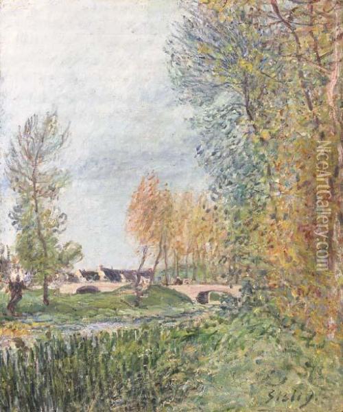 Pont De L'orvanne Oil Painting - Alfred Sisley