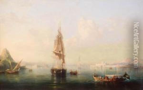 Embarcacoes Na Baia De Guanabara Oil Painting - Francois Pierre Barry