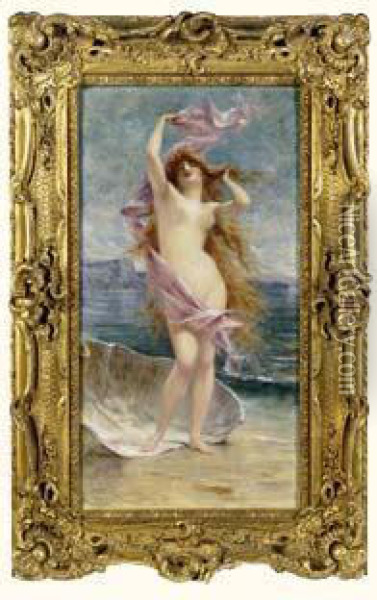 Venus Sortant De Sa Coquille Oil Painting - Theobald Chartran