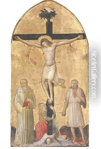 The Crucifixion Oil Painting - Master Of The Johnson Tabernacle