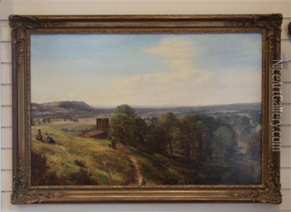 The Edge Hills From Burton Bassett Oil Painting - Charles Thomas Burt