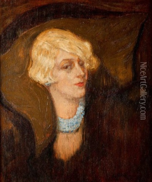 Portret Kobiety Oil Painting - Kasimir Dunin Markiewicz