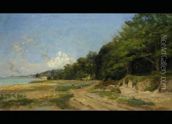 Uferlandschaft Oil Painting - Henri-Arthur Bonnefoy