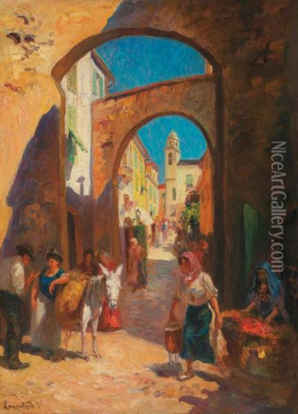 Marche A San Remo, Provence Oil Painting - Laurent Gsell