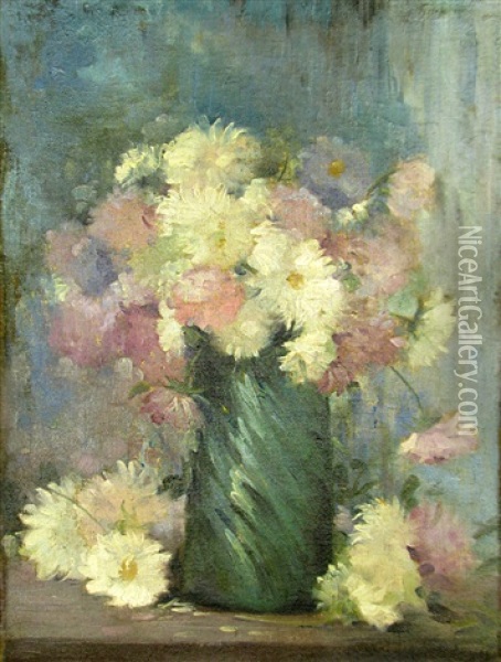 Small Chrysanthemums Oil Painting - Nicholas Tempeanu