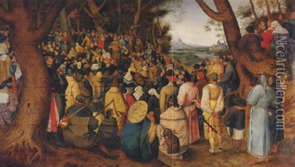 Die Predigt Des Johannes Oil Painting - Pieter Brueghel the Younger