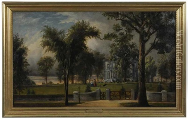 Oakland: Residence Of Theophilus Cushing Hersey, Portland, Maine Oil Painting - Harrison Bird Brown