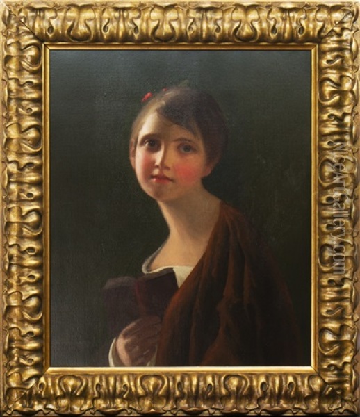 Young Girl Holding A Book Oil Painting - John Opie