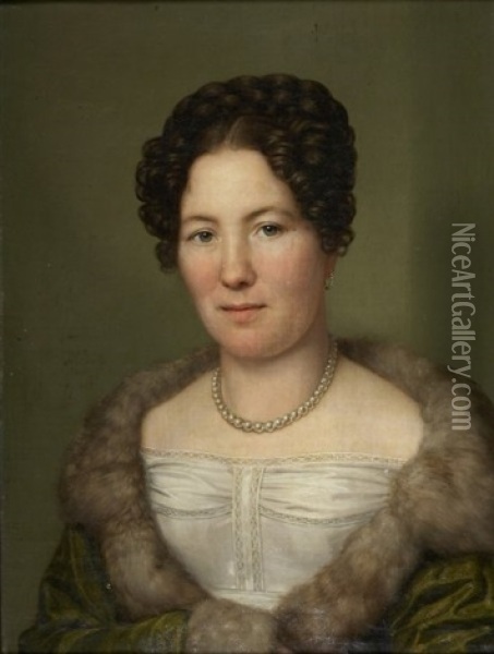 Portrait Von Jakob Gottfried (+ Portrait Von Anna Dunker; 2 Works) Oil Painting - August von der Embde