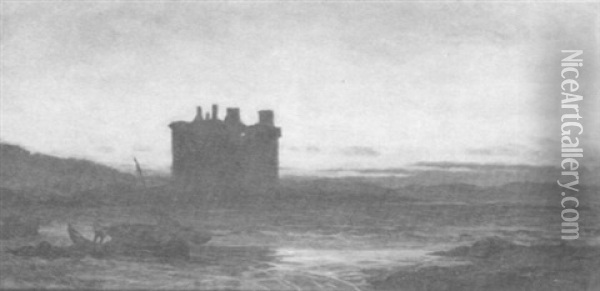 Loch Ranua Castle Oil Painting - William Ayerst Ingram