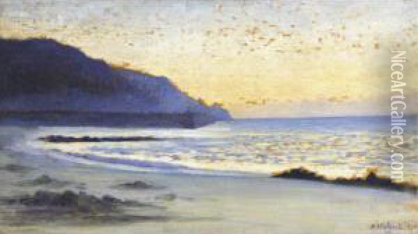 La Mer A Siouville Oil Painting - Alphonse Osbert