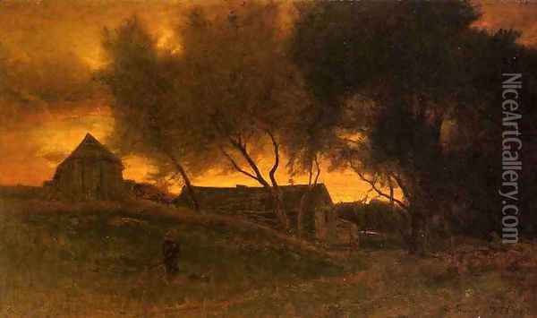 The Gloaming Oil Painting - George Inness