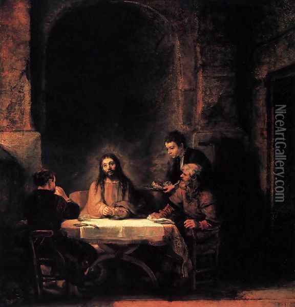 Supper at Emmaus 1648 Oil Painting - Harmenszoon van Rijn Rembrandt