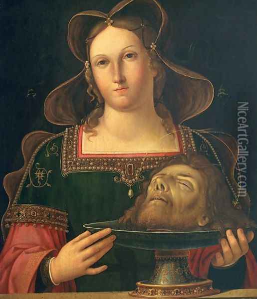 Salome with the head of St. John the Baptist Oil Painting - Antonio da Solario