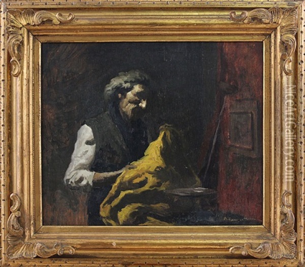 Il Sarto Oil Painting - Alcide Davide Campestrini