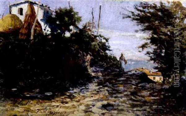 Camino Oil Painting - Eliseo Meifren y Roig