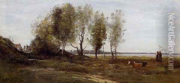 The Bay of Somme Oil Painting - Jean-Baptiste-Camille Corot