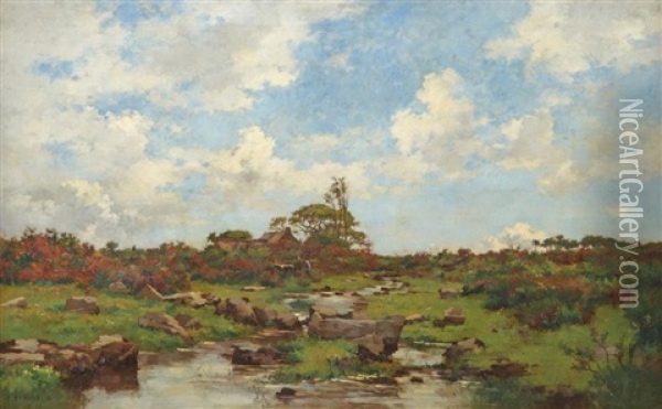 Le Ruisseau Dans La Campagne Normande Oil Painting - Pierre Emmanuel Eugene Damoye