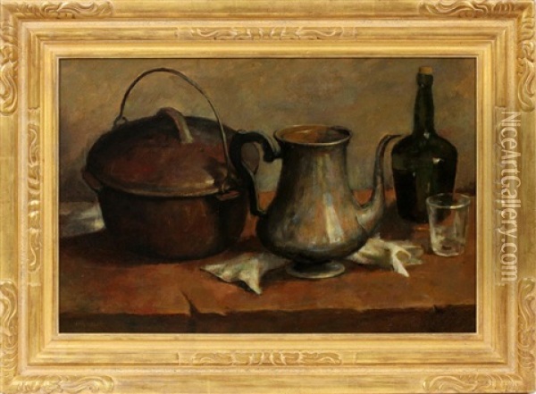 Still Life Of Kitchenware Oil Painting - Emil Carlsen