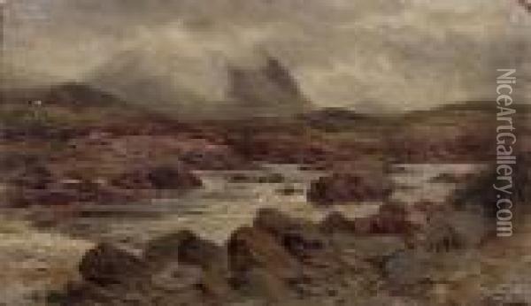 At Sligachan, Skye Oil Painting - Louis Bosworth Hurt