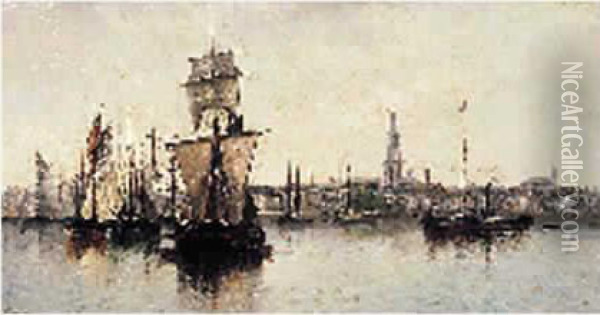 Le Port D'anvers Oil Painting - Louis Barthelemy Freret