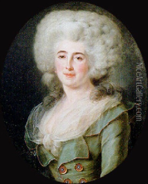 Portrait Of A Lady (comtesse De Polignac?) Oil Painting - Henri-Pierre Danloux