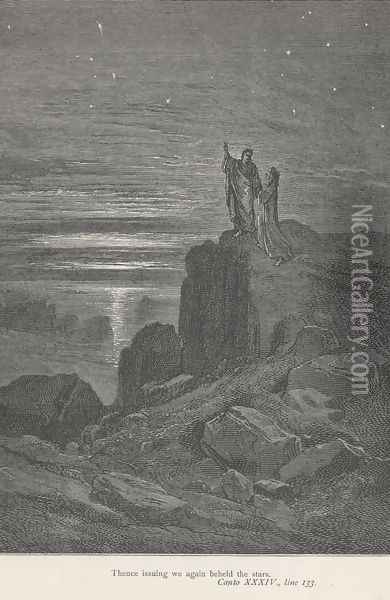 Thence issuing we again beheld the stars. (Canto XXXIV., line 133) Oil Painting - Gustave Dore