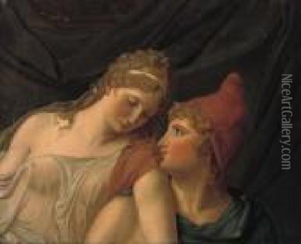 Paris And Helen, Fragment Oil Painting - Jacques Louis David