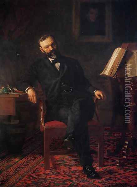 Portrait of Dr. John H. Brinton Oil Painting - Thomas Cowperthwait Eakins