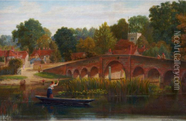 At Sonning On Thames Oil Painting - Gordon Arthur Meadows