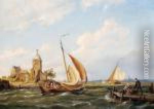 On The Isle Of Tholen, Holland Oil Painting - Pieter Cornelis Dommershuijzen