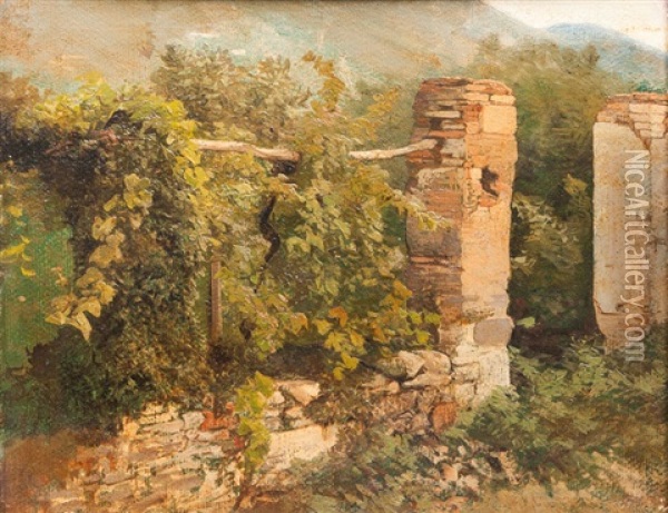Vineyard In Upper Italy Oil Painting - Johann Valentin Ruths