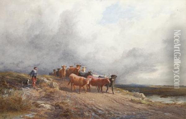 A Highland Drover Oil Painting - Edward Hargitt