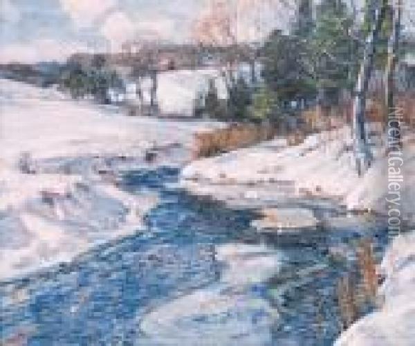 Winter Sunshine Oil Painting - George Gardner Symons