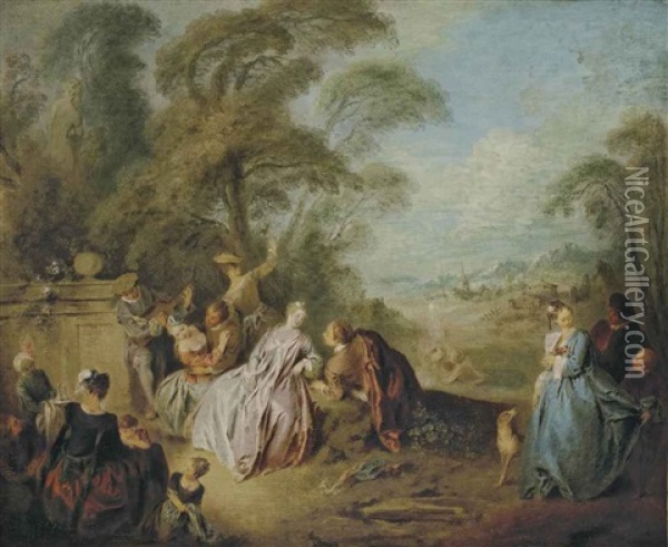 A Fete Champetre Oil Painting - Jean-Baptiste Pater