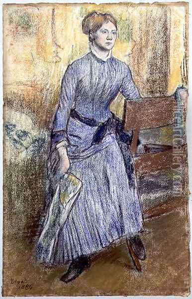 Portrait of Helene Rouart (Mme. Marin) 1886 Oil Painting - Edgar Degas